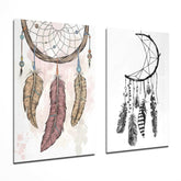 Dreamcatcher 2 Pieces Combine Glass Wall Art | Insigne Art Design.